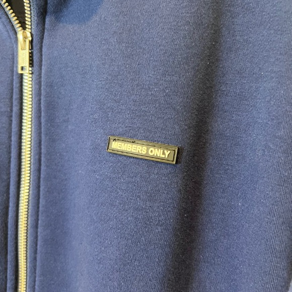 Members Only Mens Classic Fleece Full Zip Navy Vented Jacket Size XL NWOT Iconic - Picture 3 of 15